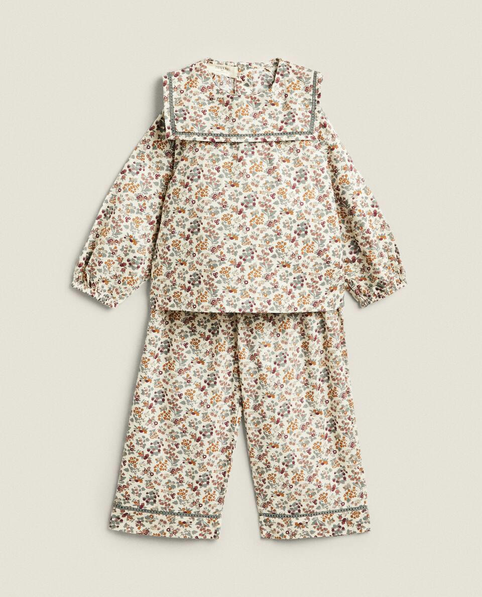 FLORAL PRINT FABRIC CHILDREN'S TROUSERS