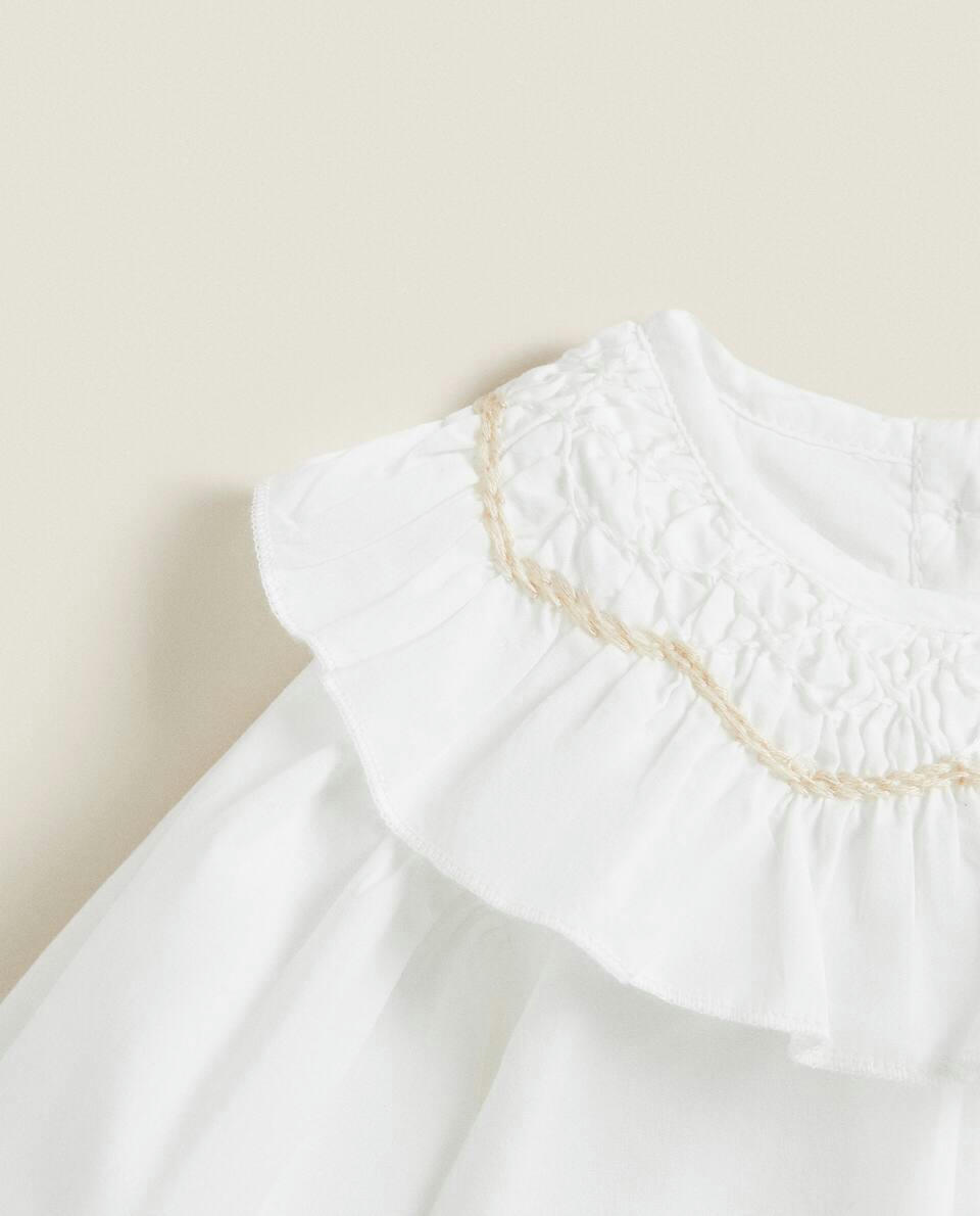BODYSUIT WITH EMBROIDERED COLLAR