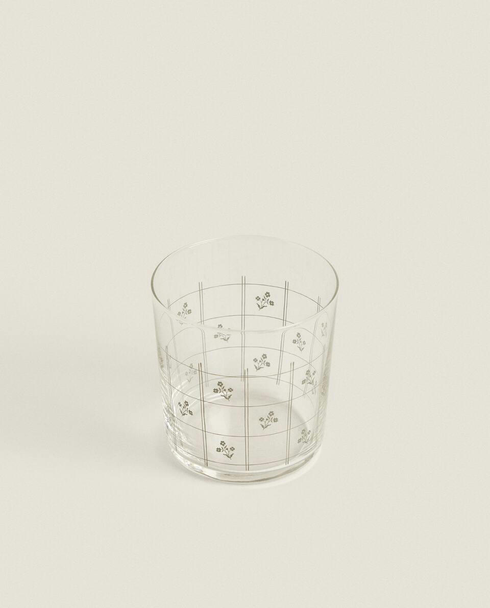 FLORAL GLASS TUMBLER