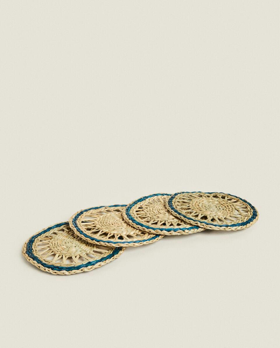 ROUND COLOURED COASTERS (PACK OF 4)