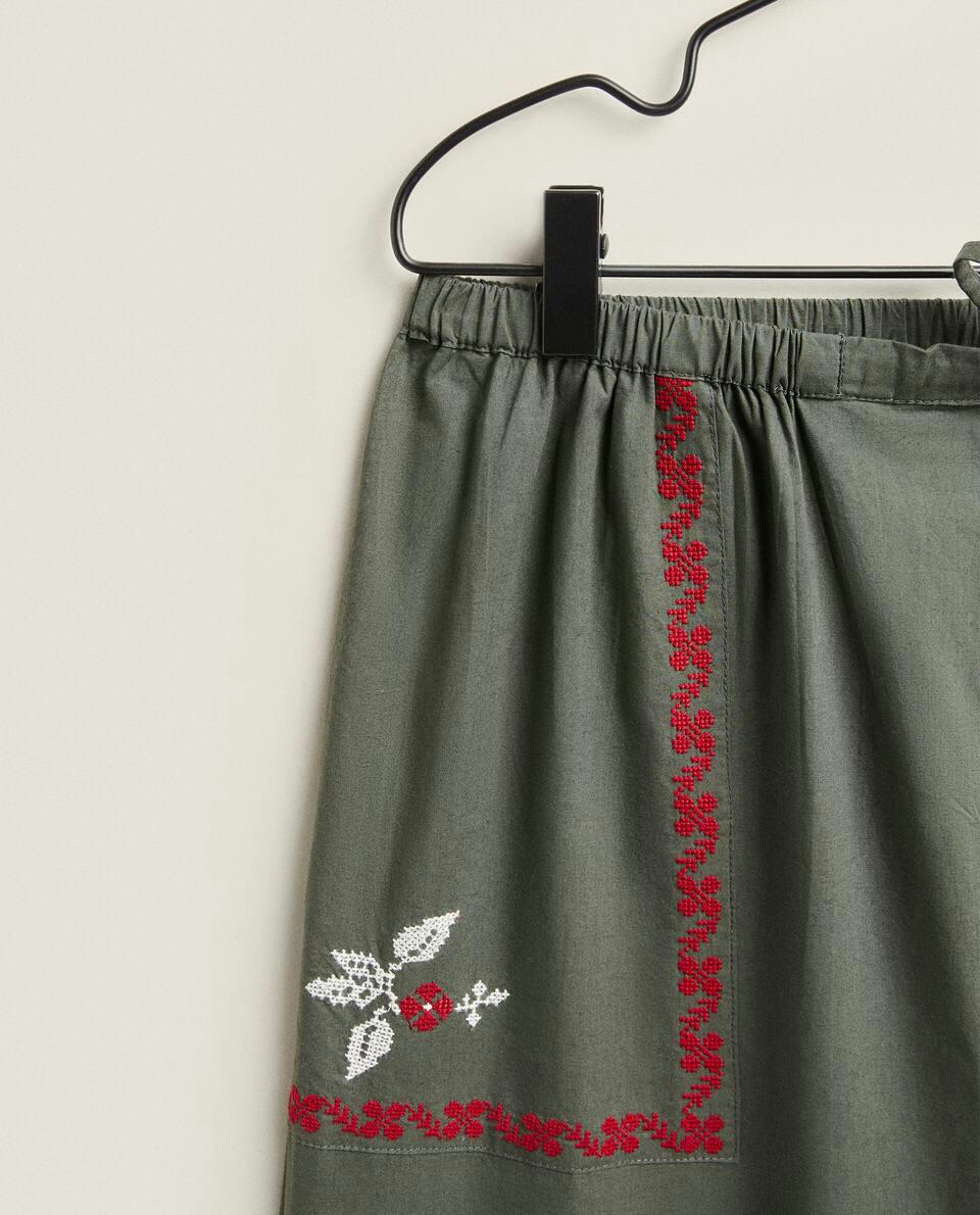 PYJAMA BOTTOMS WITH CHRISTMAS EMBROIDERY