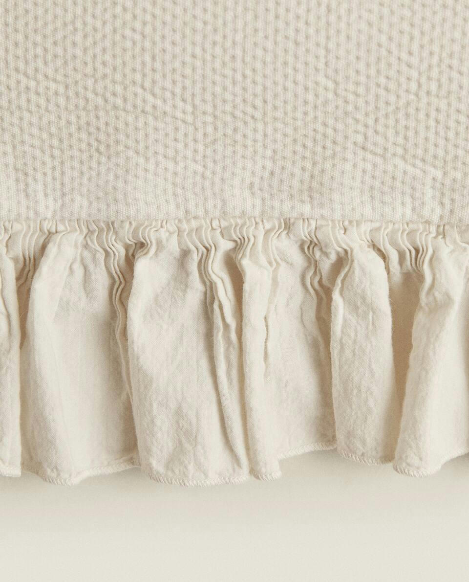 CUSHION COVER WITH PLEATED RUFFLE