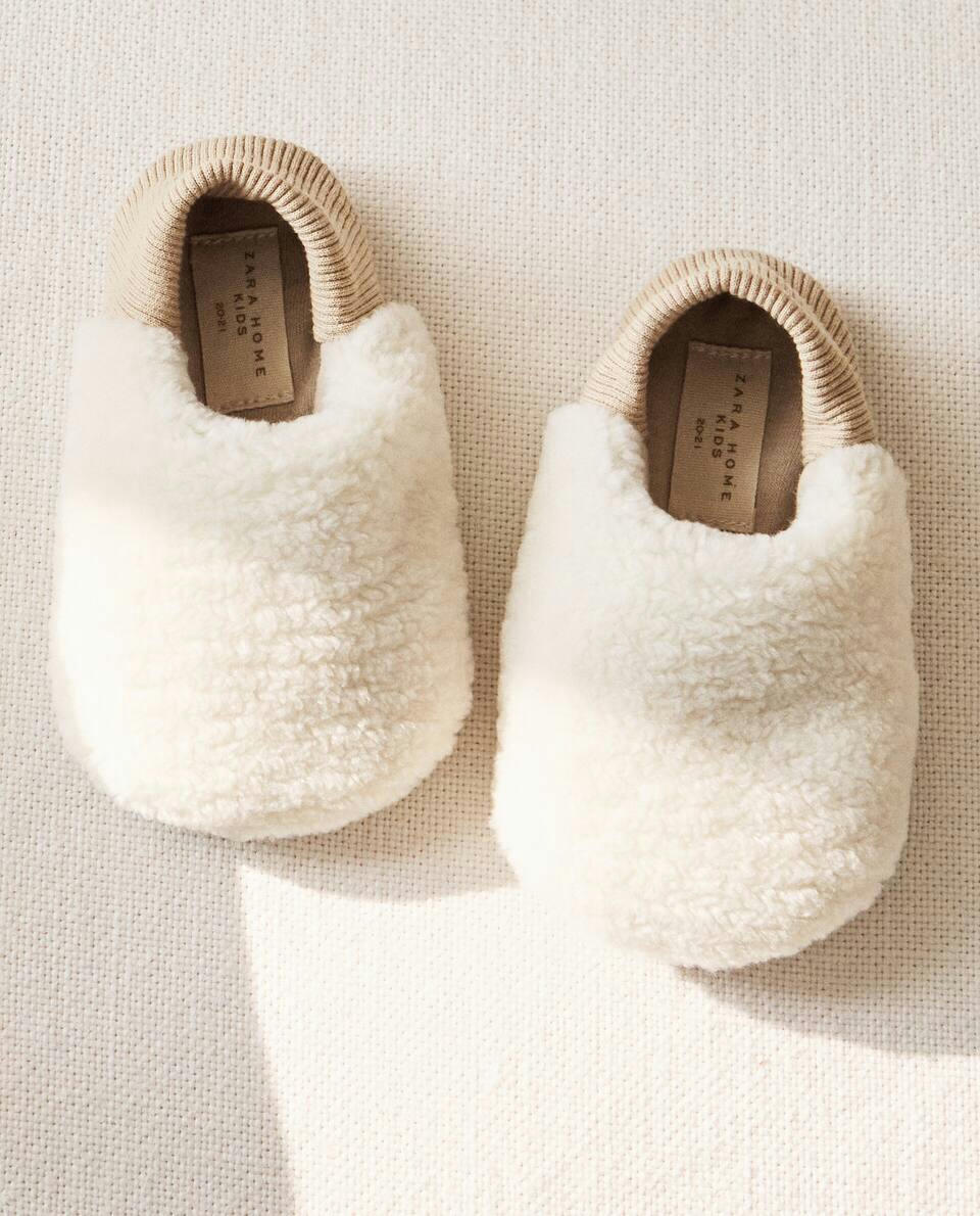 Faux shearling babouche slippers