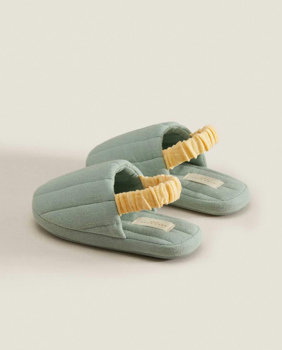 FABRIC SLINGBACK SLIPPERS WITH BACK STRAP