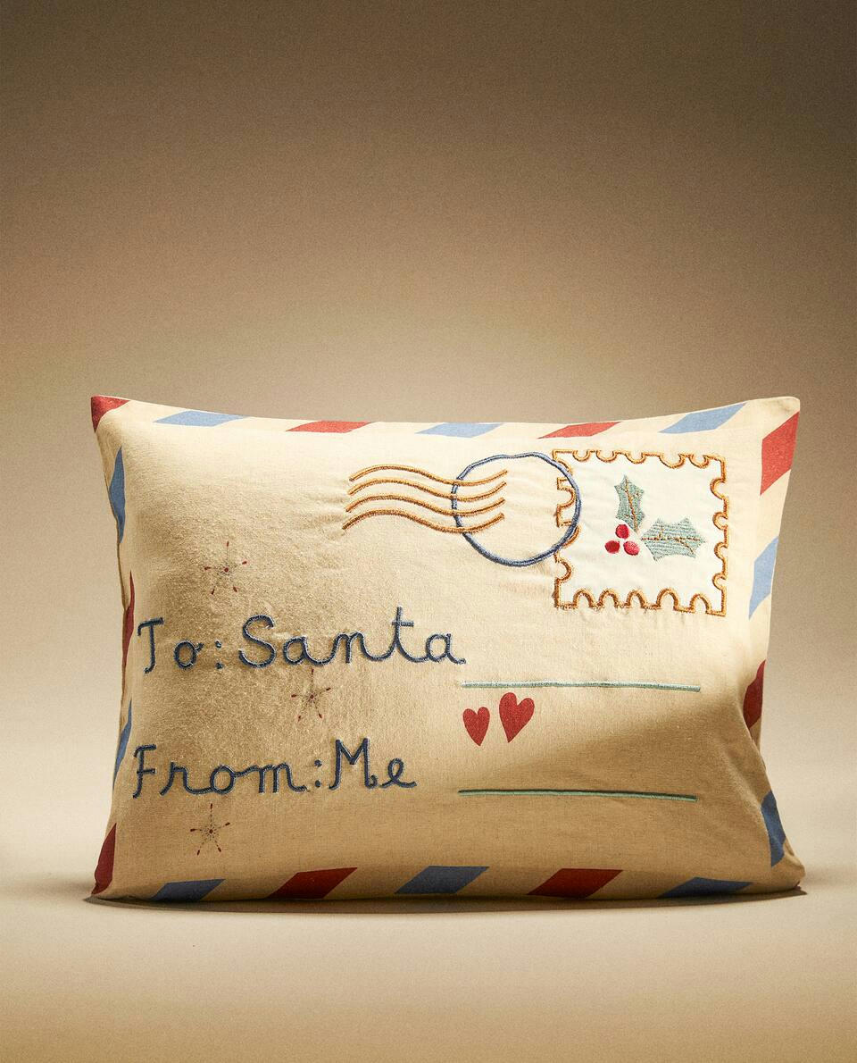 CHILDREN’S FATHER CHRISTMAS LETTER CUSHION COVER