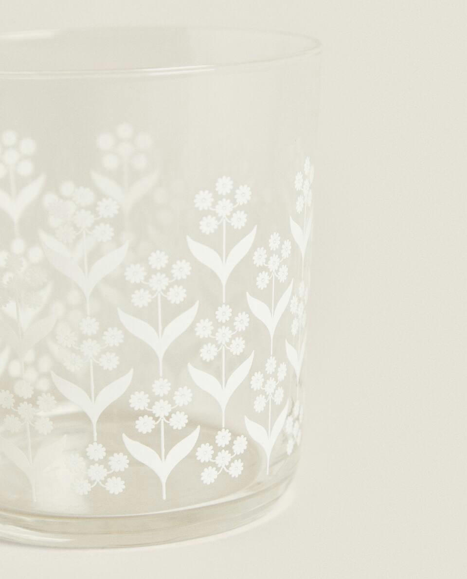 FLORAL GLASS TUMBLER
