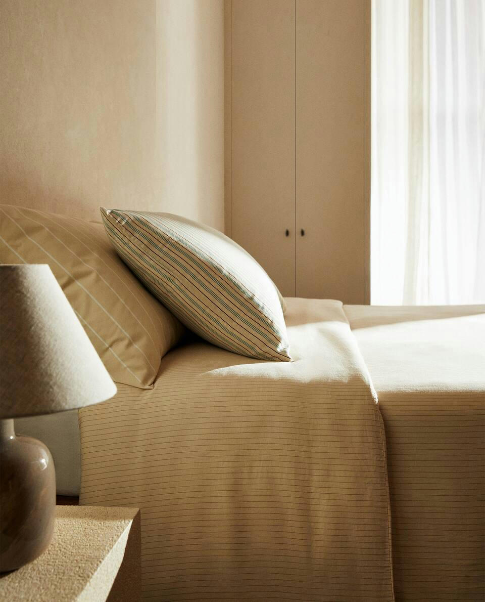 (300 THREAD COUNT) STRIPED WASHED SATEEN DUVET COVER