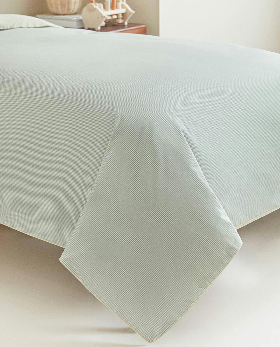 GINGHAM PRINT FITTED SHEET