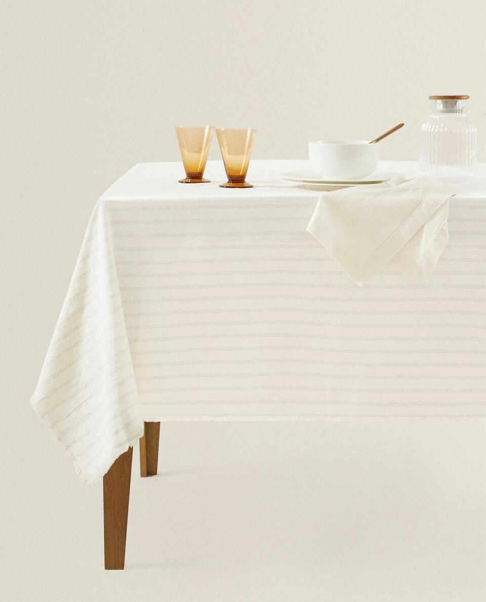STRIPED COTTON TABLECLOTH