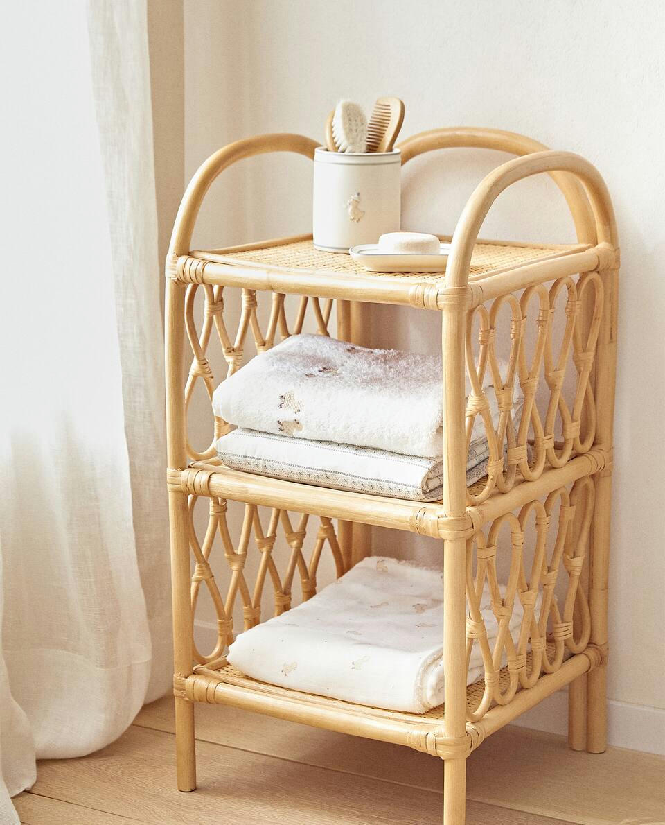 RATTAN BEDSIDE TABLE