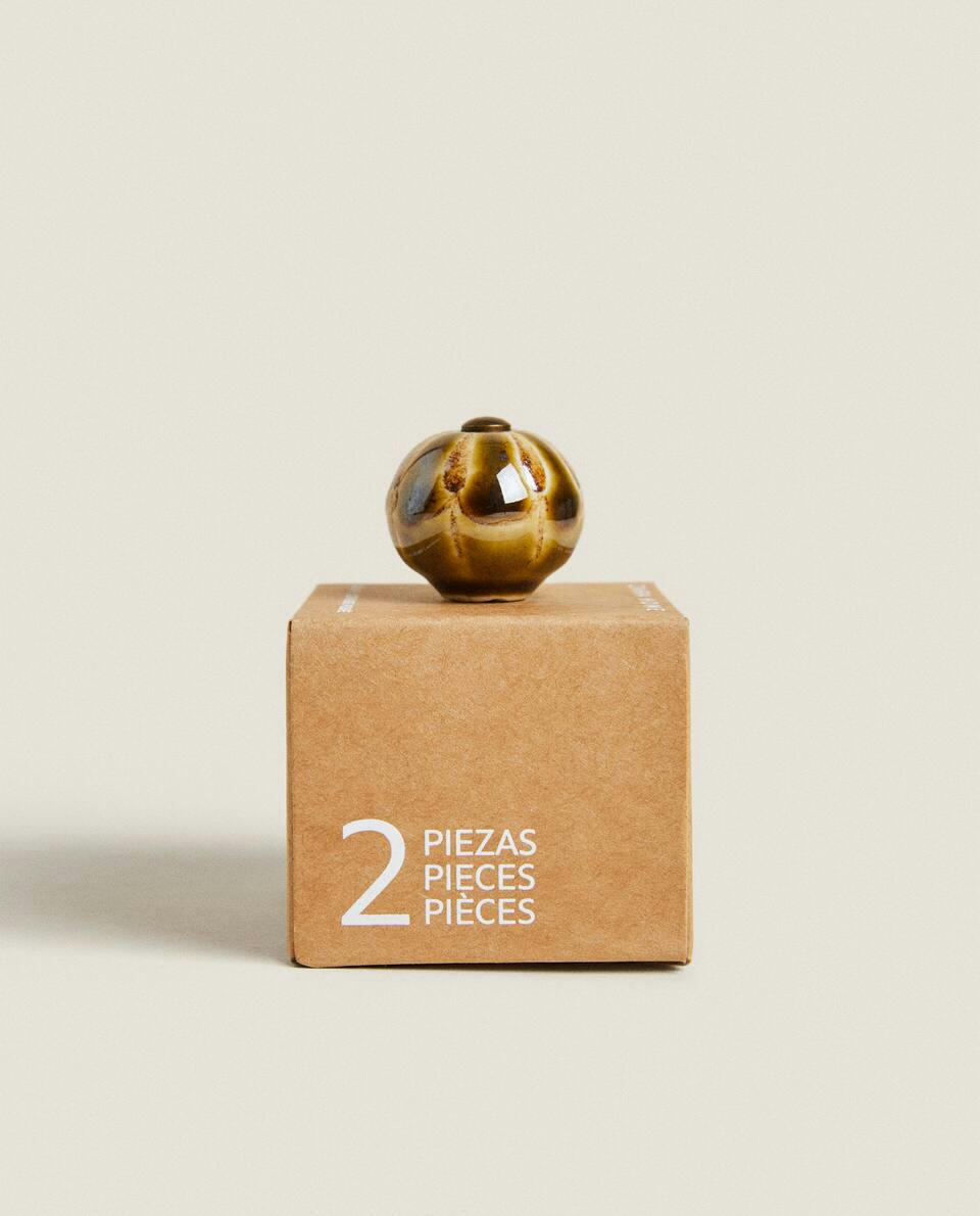 ROUND CERAMIC DOOR KNOB (PACK OF 2)