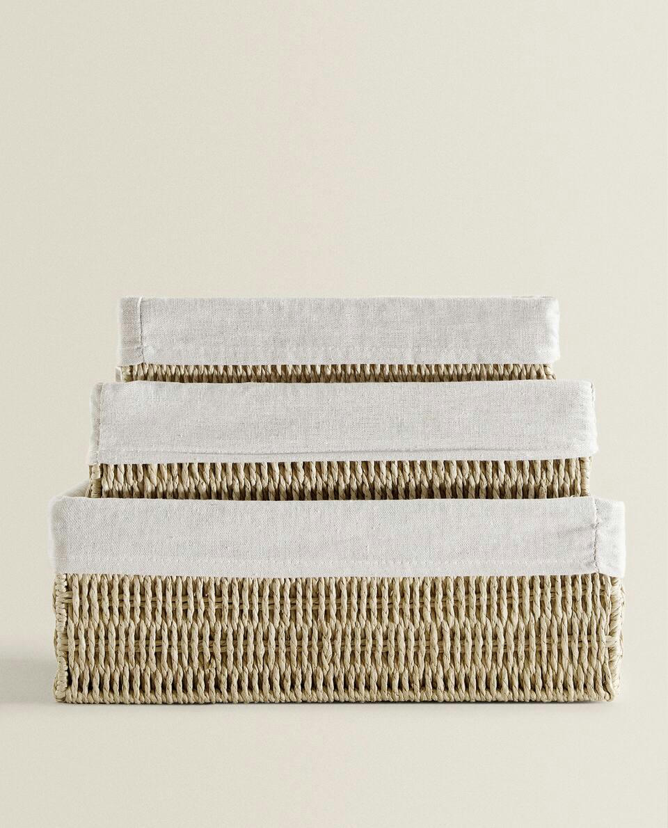 RECTANGULAR FABRIC INTERIOR BASKET