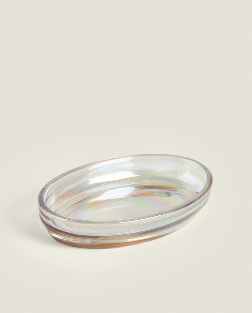 IRIDESCENT GLASS BATHROOM SET