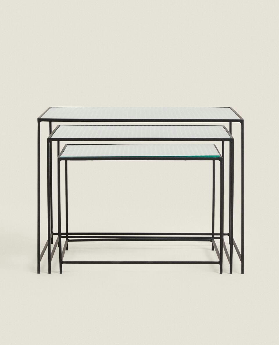 METAL AND GLASS TABLE