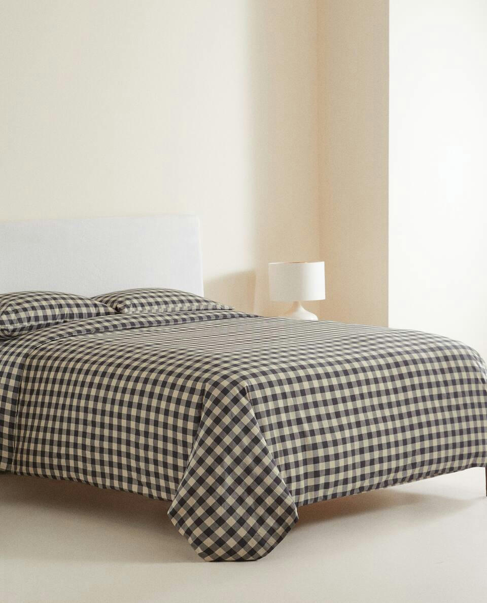 COTTON CHECK DUVET COVER