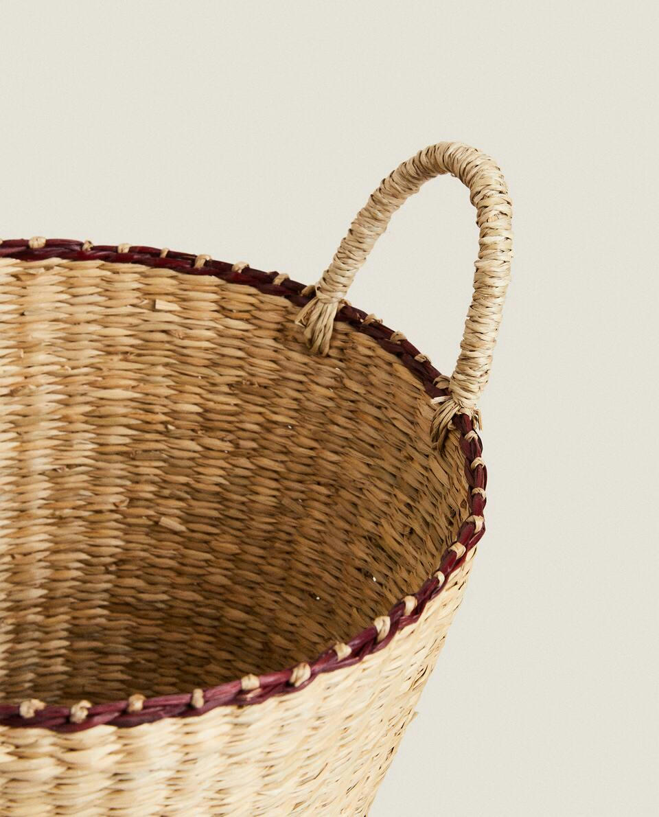 BRAIDED BASKET WITH HANDLES
