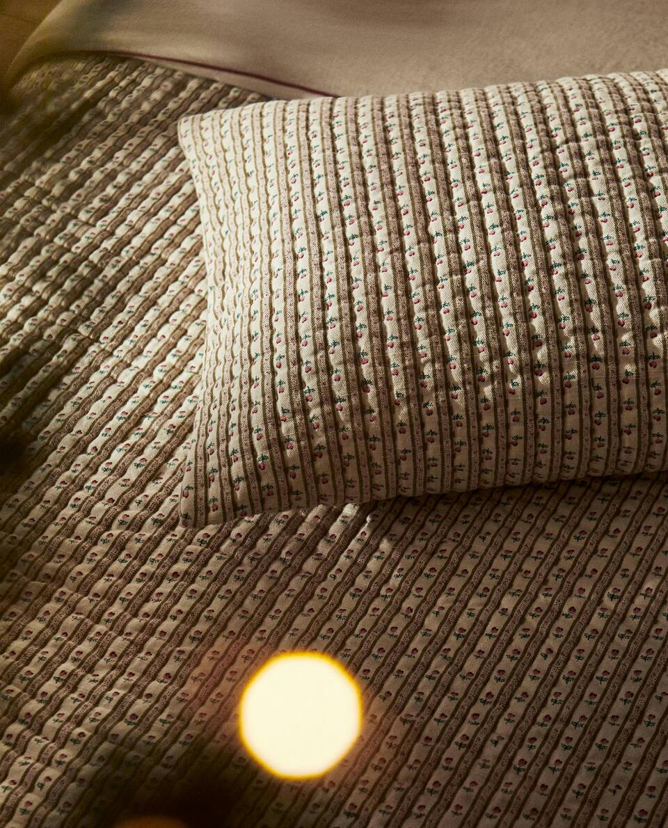 FLORAL COTTON CHRISTMAS CUSHION COVER