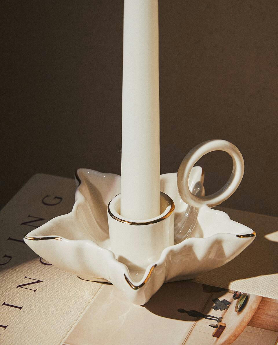 CHRISTMAS STAR CANDLEHOLDER WITH RIM