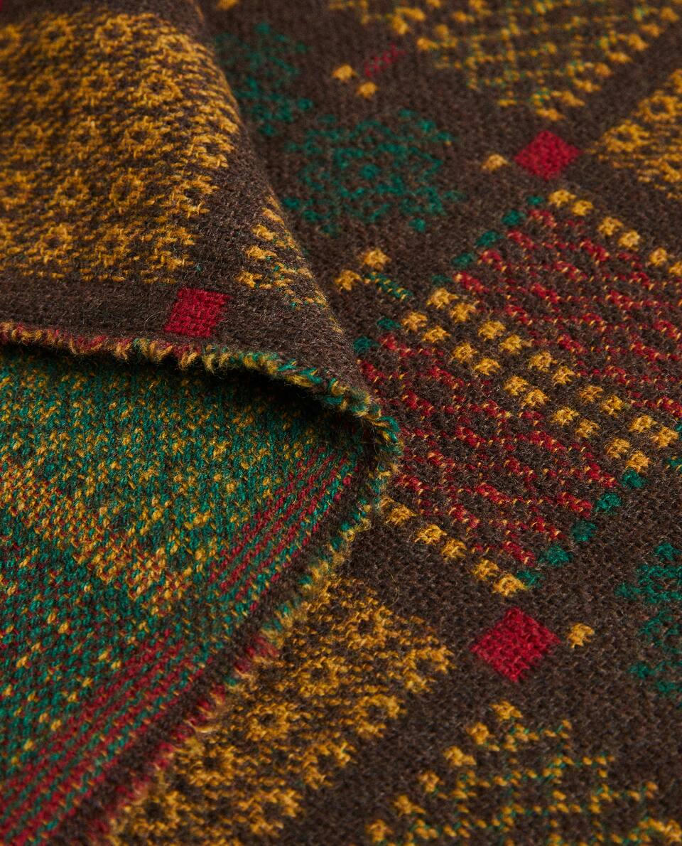 MULTICOLOURED CHRISTMAS JACQUARD WOOL BLANKET