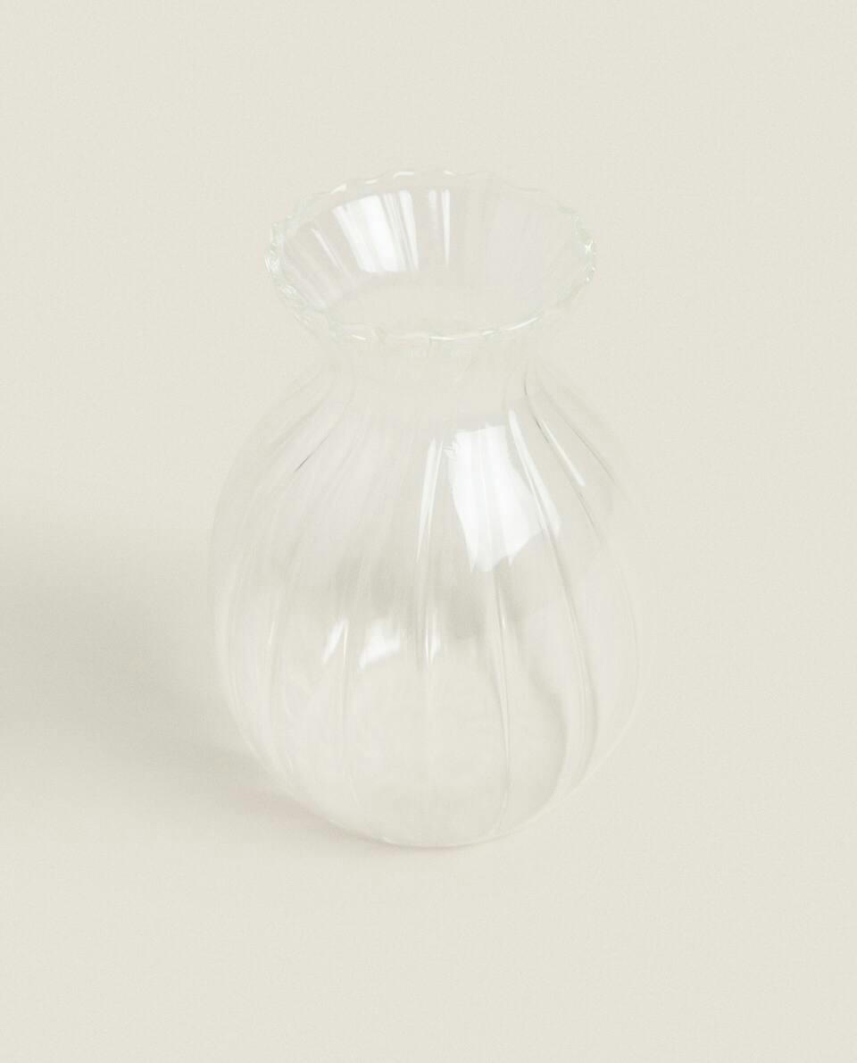 BOROSILICATE GLASS VASE WITH LINES