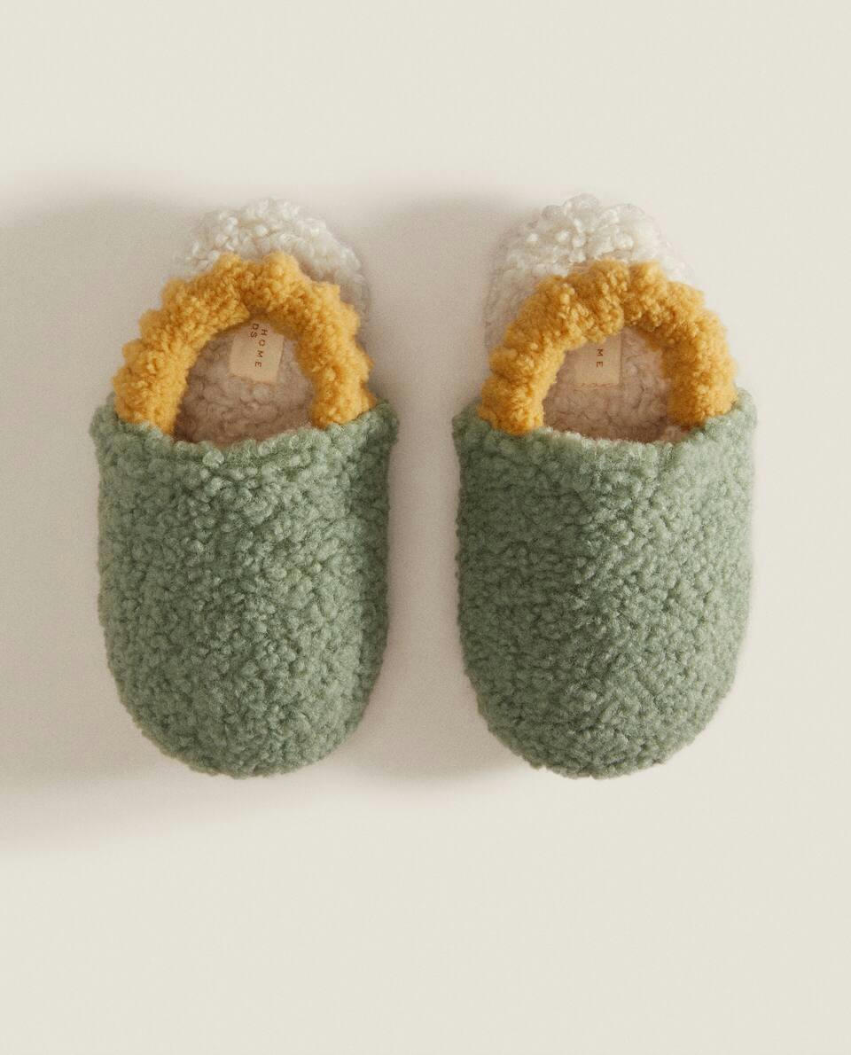 FAUX SHEARLING SLINGBACK SLIPPERS