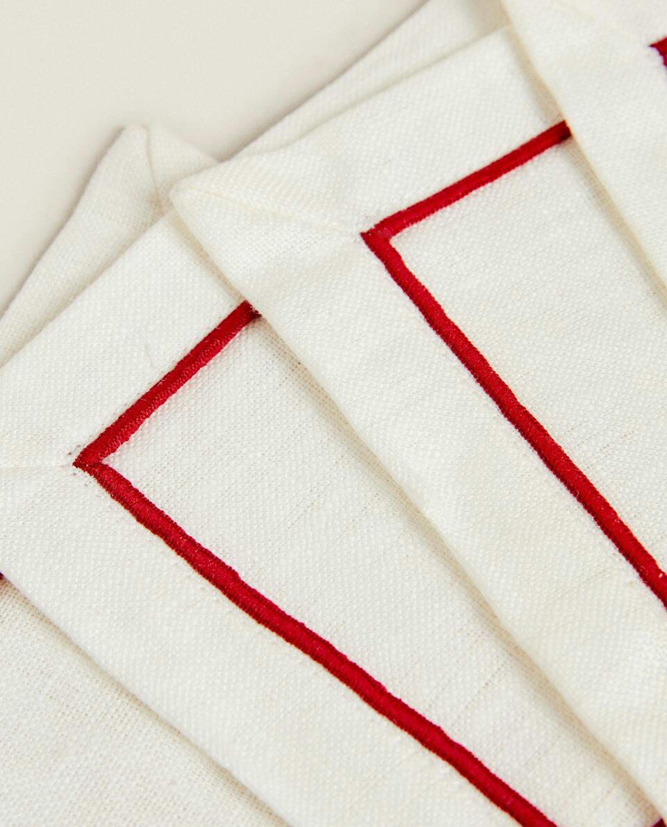 PACK OF LINEN CHRISTMAS COASTERS (PACK OF 2)