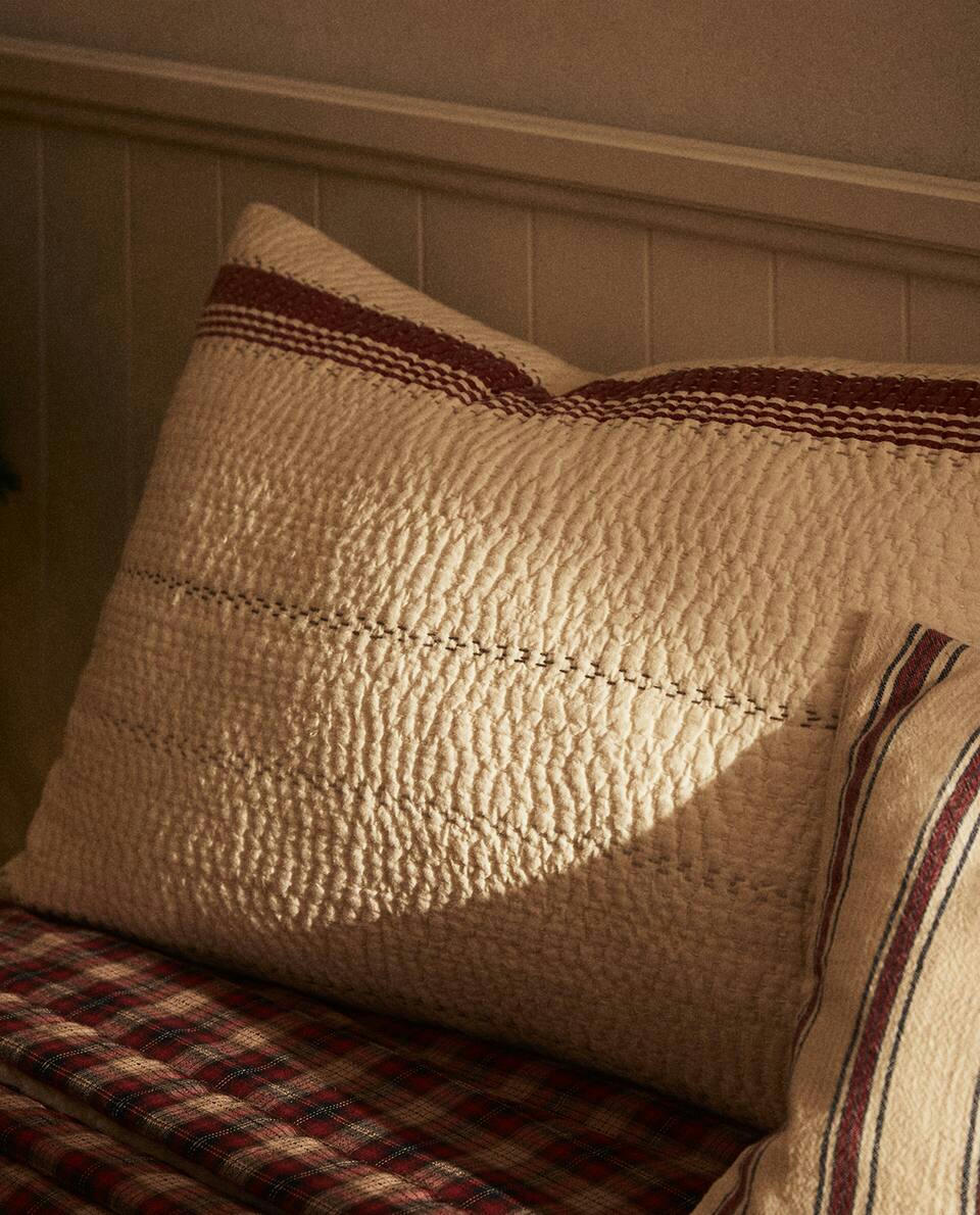 CHRISTMAS STRIPED CUSHION COVER