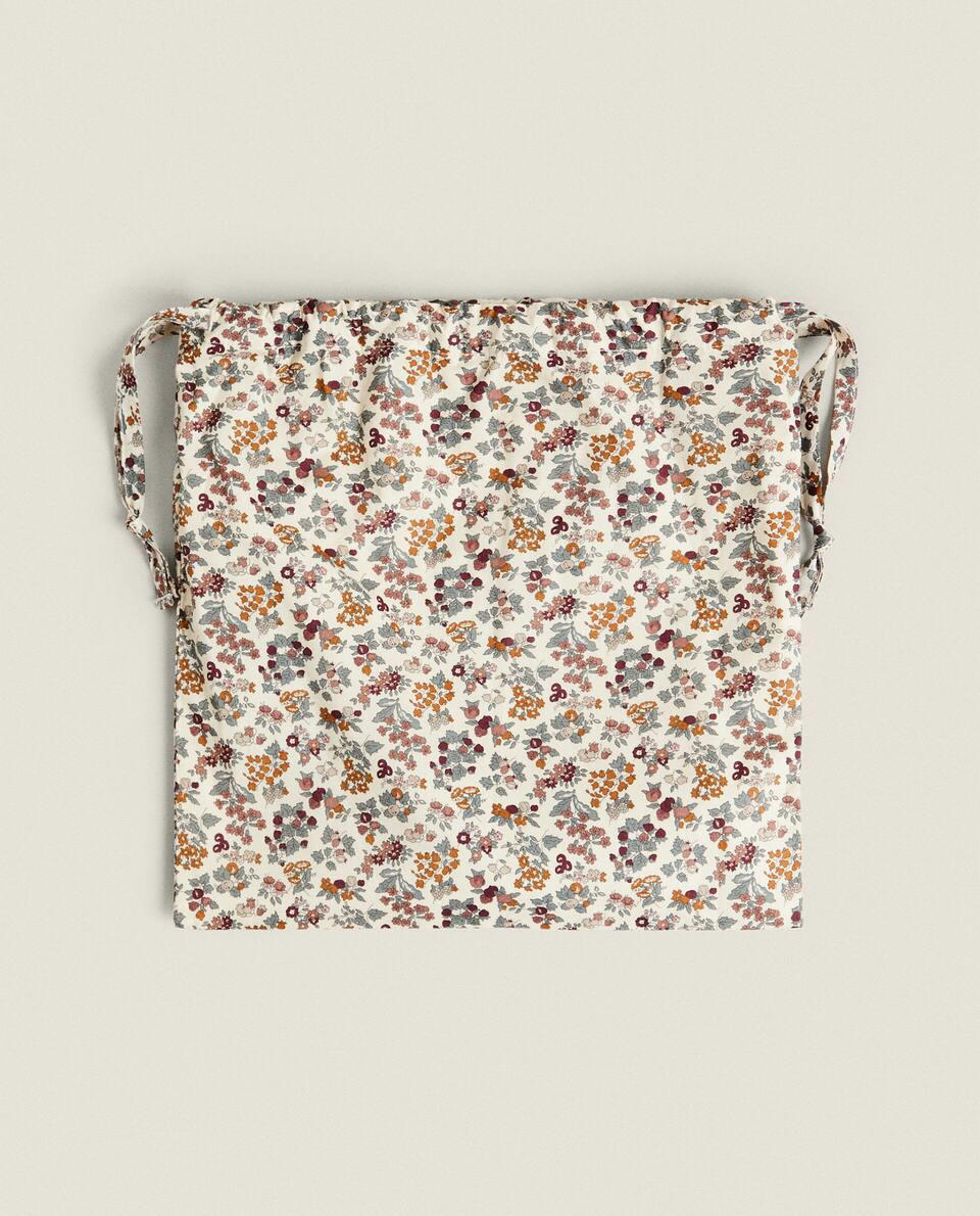 FLORAL PRINT FABRIC CHILDREN’S CLOTHES BAG