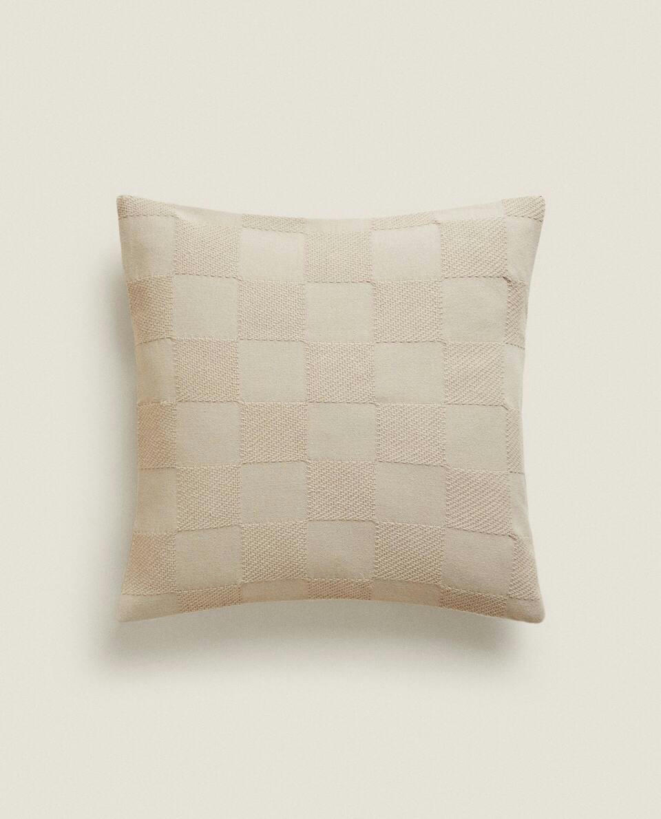 CHECK COTTON CUSHION COVER