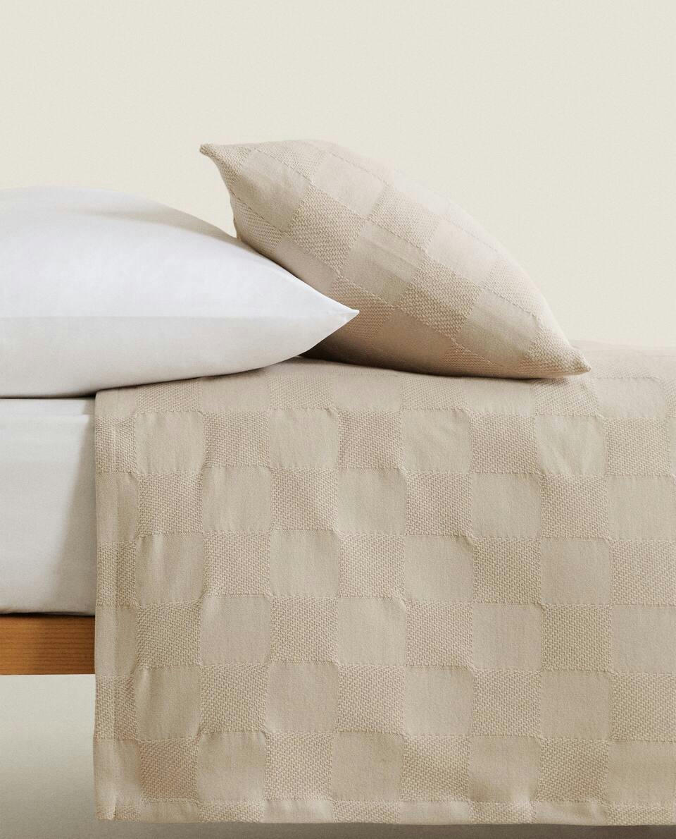 CHECKED COTTON BEDSPREAD