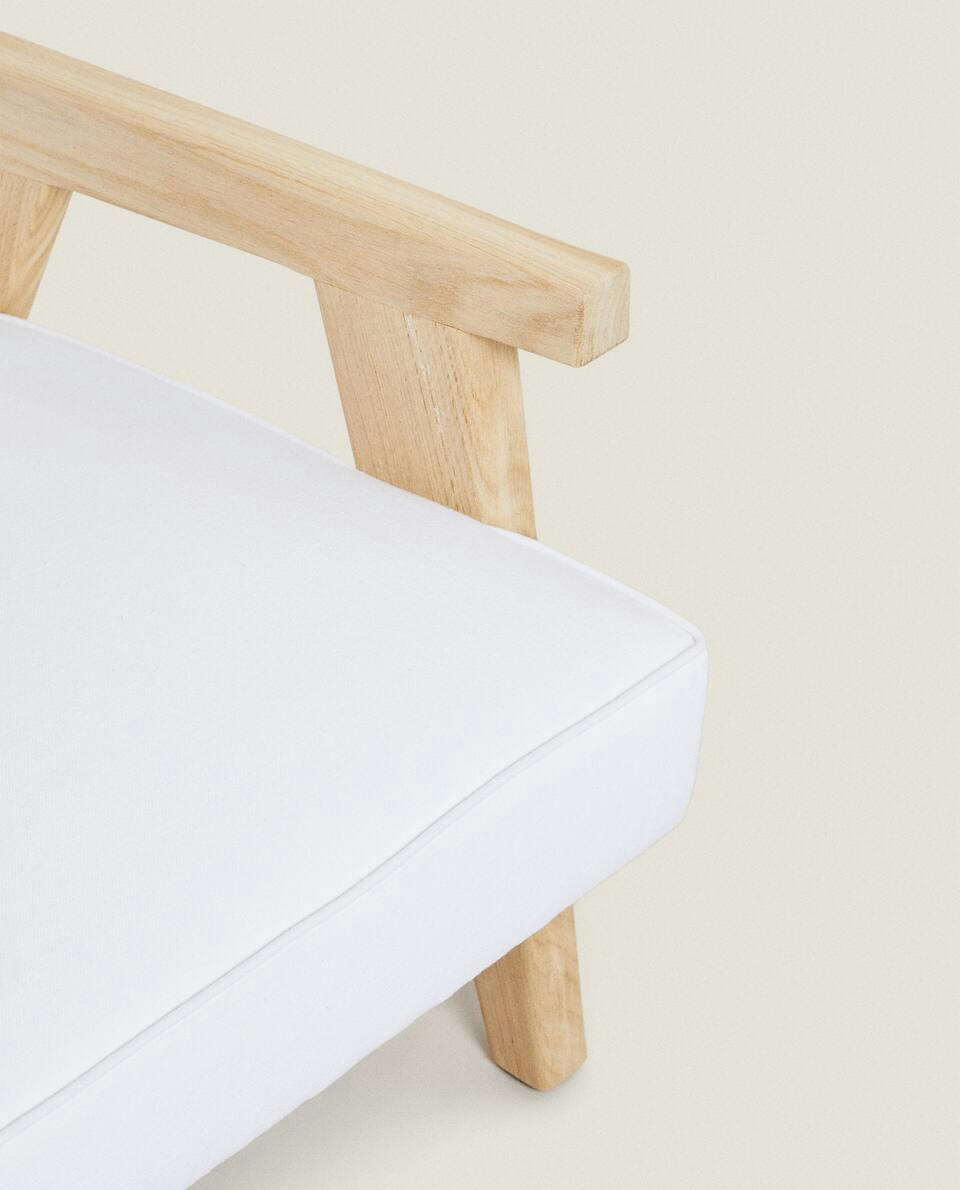 ZARA HOME BY BLASCO UPHOLSTERED OAK ARMCHAIR