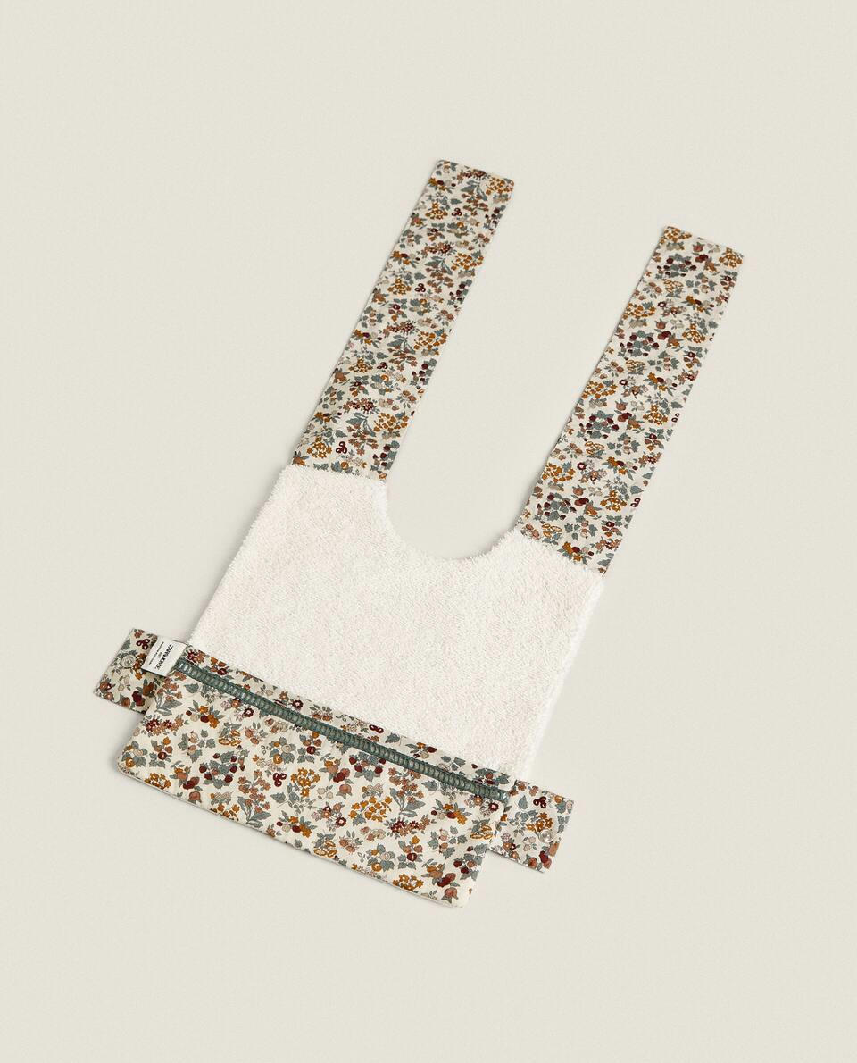 FLORAL PRINT FABRIC CHILDREN'S LONG BIB
