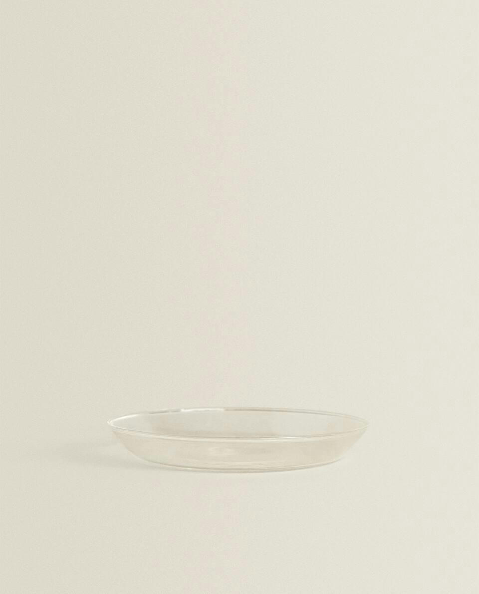 BOROSILICATE GLASS SIDE PLATE WITH RIM