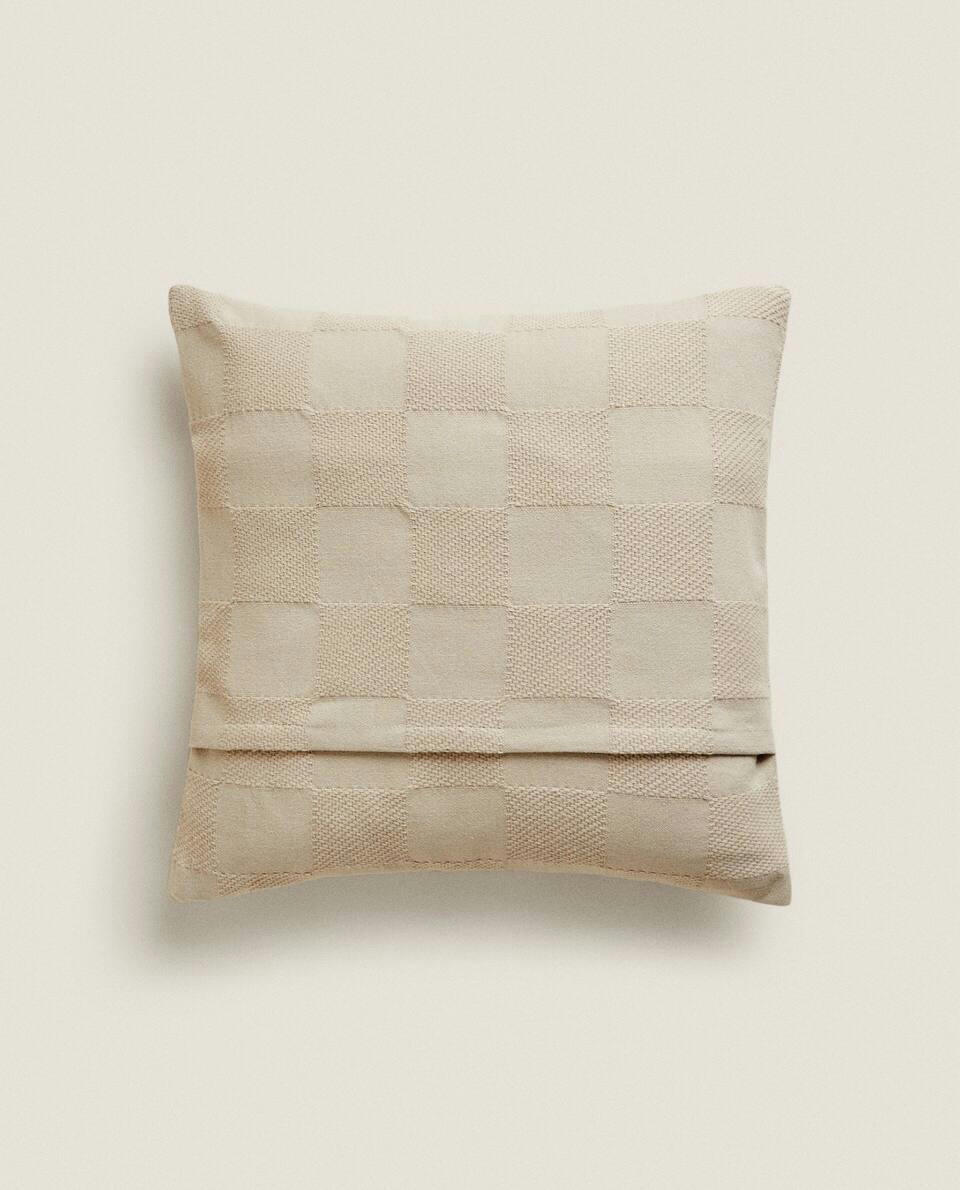 CHECK COTTON CUSHION COVER