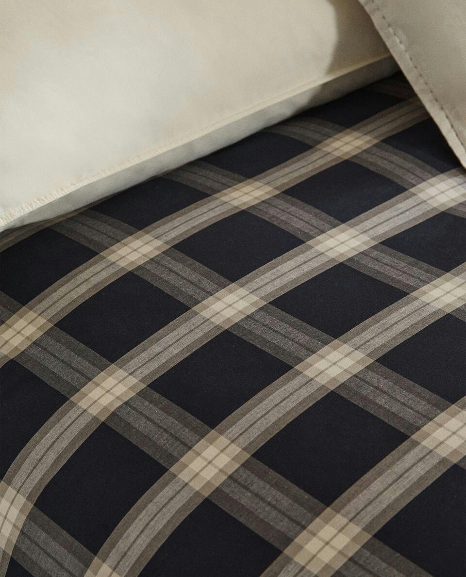 COTTON CHECK DUVET COVER