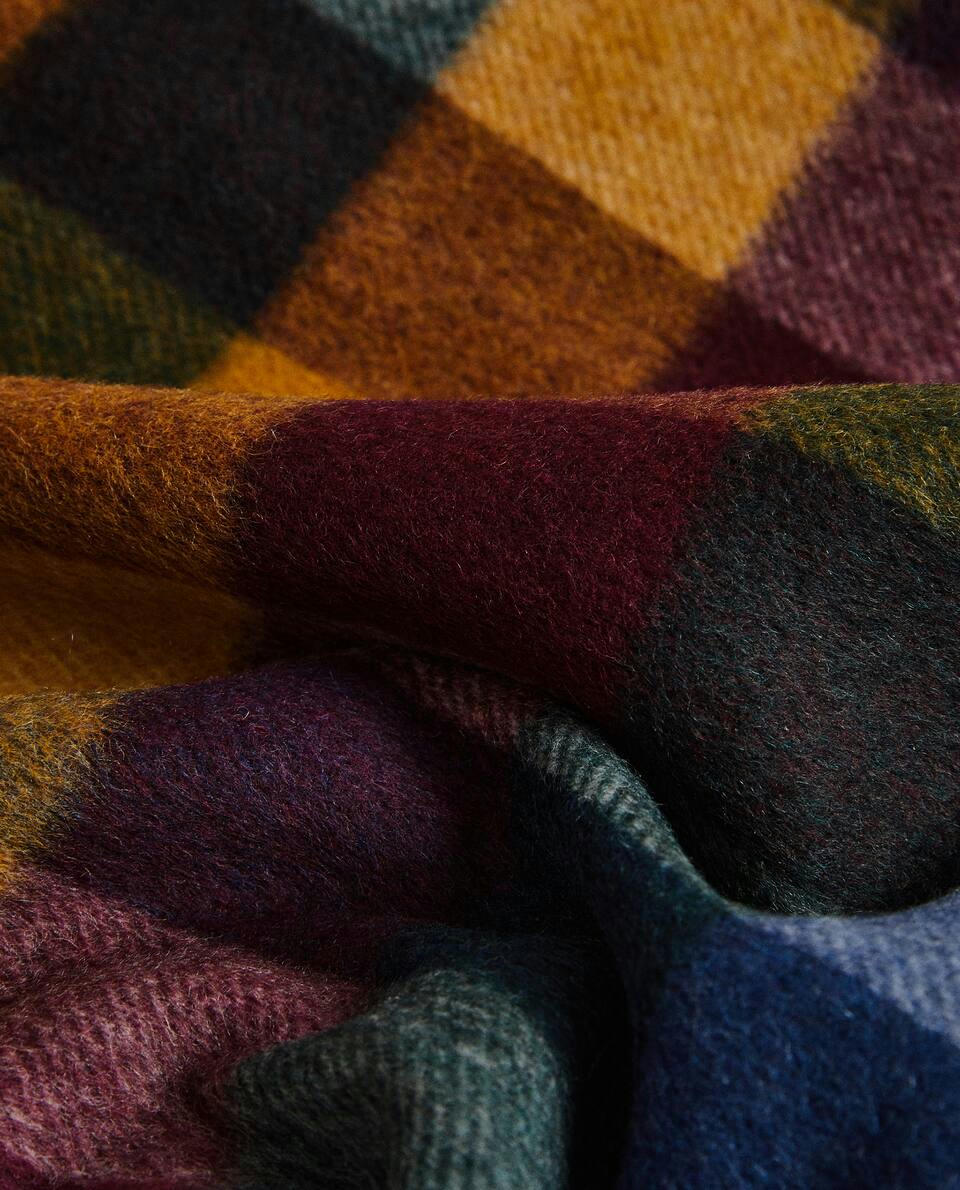 MULTICOLOURED CHECKED WOOL BLANKET