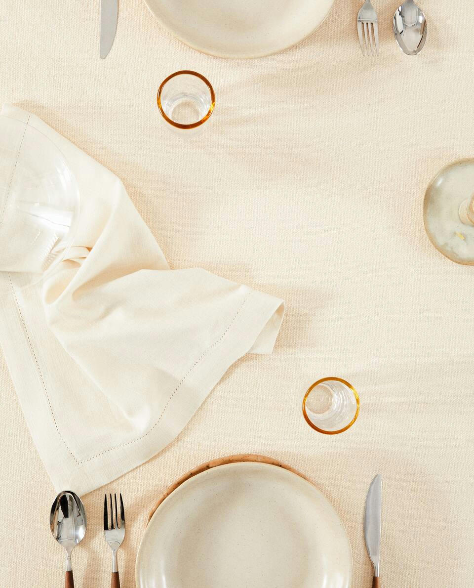 COTTON TABLECLOTH WITH BORDER