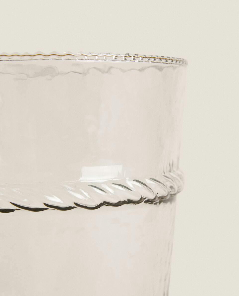 GLASS VASE WITH BORDER