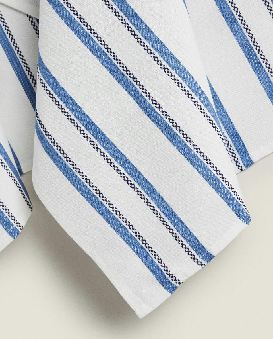 STRIPED DYED THREAD TEA TOWEL (SET OF 2)