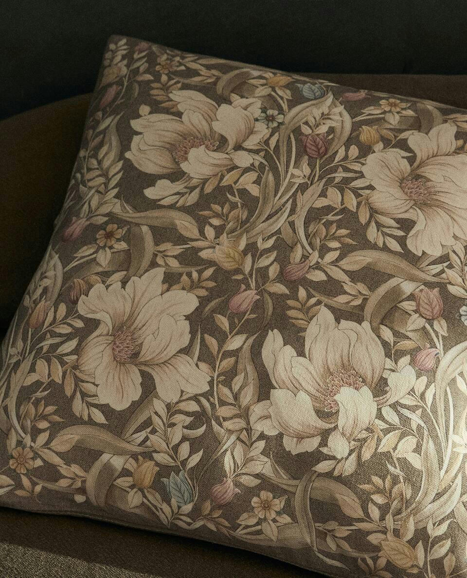 FLORAL PRINT CUSHION COVER