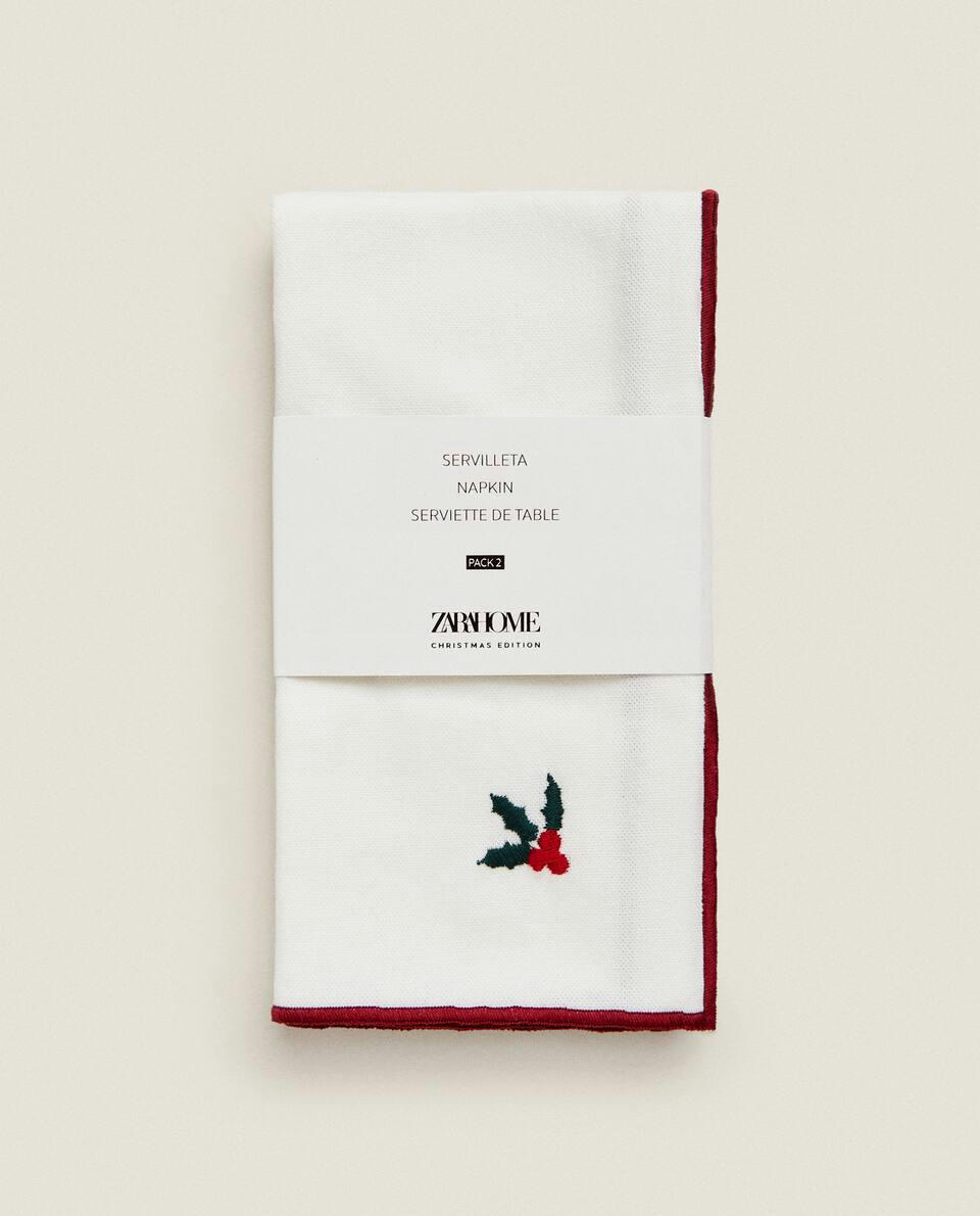 EMBROIDERED CHECK NAPKINS