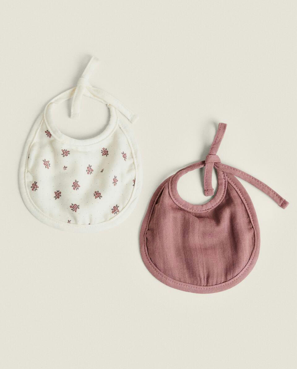 CHILDREN'S FLORAL PRINT BIB (PACK OF 2)