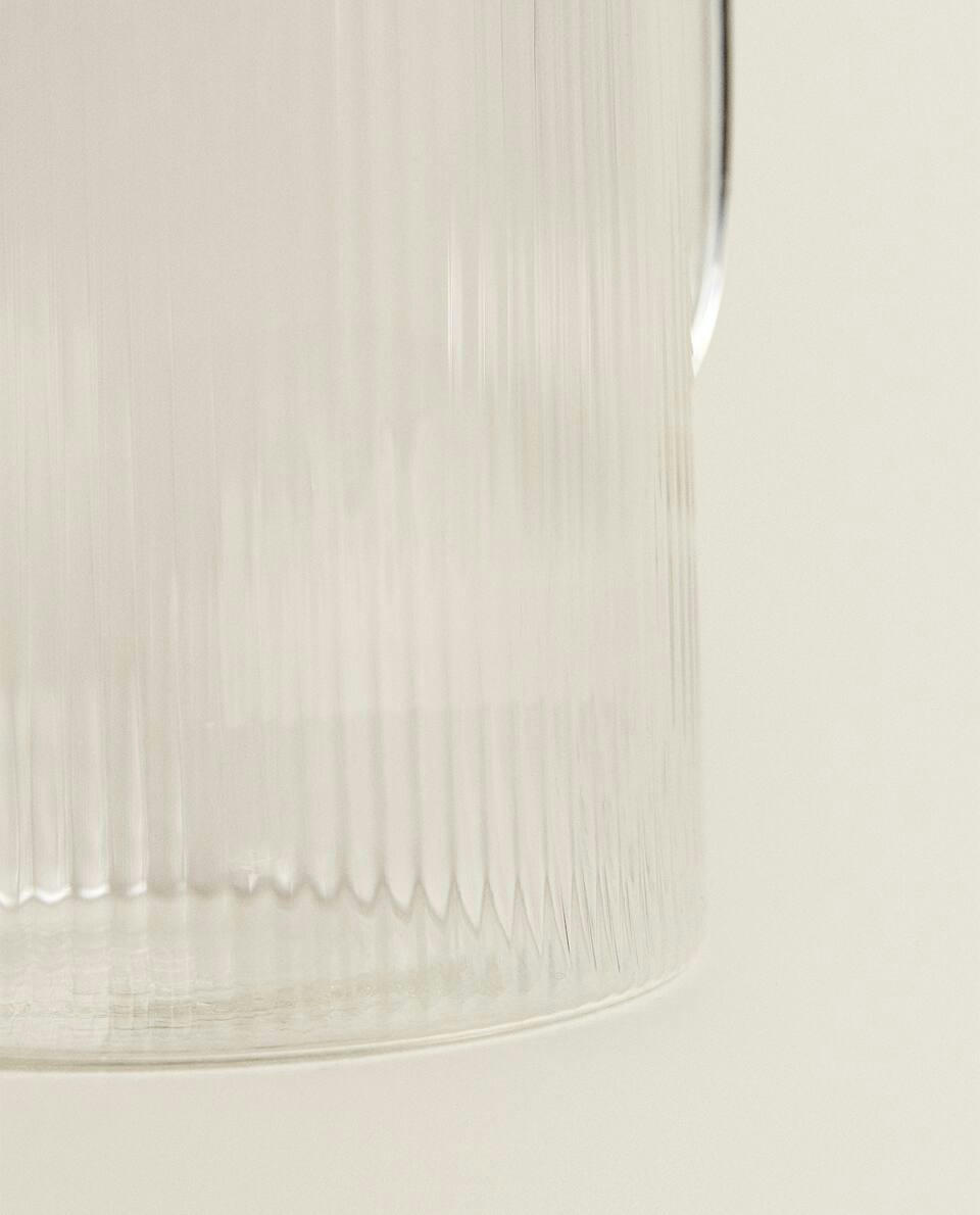 BOROSILICATE GLASS JUG WITH LINE DESIGN
