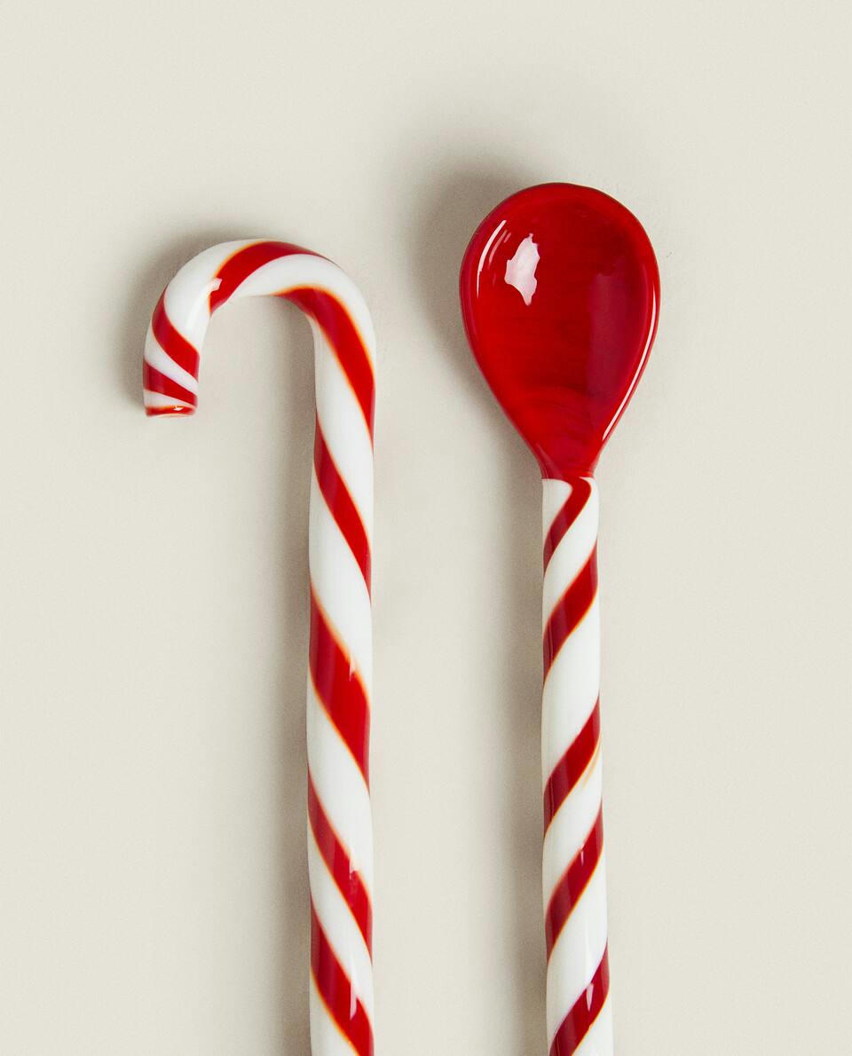 PACK OF CHRISTMAS GLASS SERVING SPOONS (PACK OF 4)