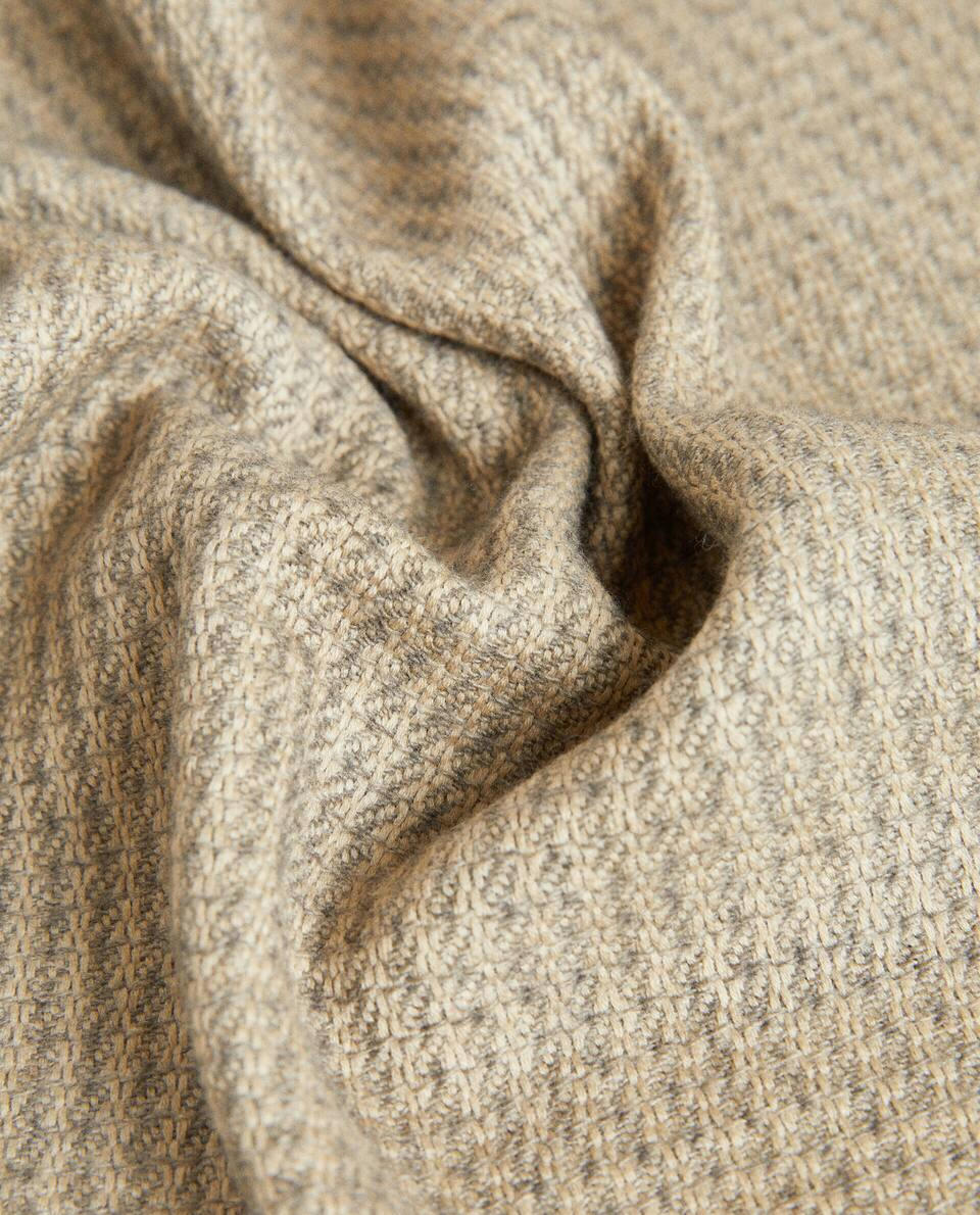 COTTON BLANKET WITH FRINGING