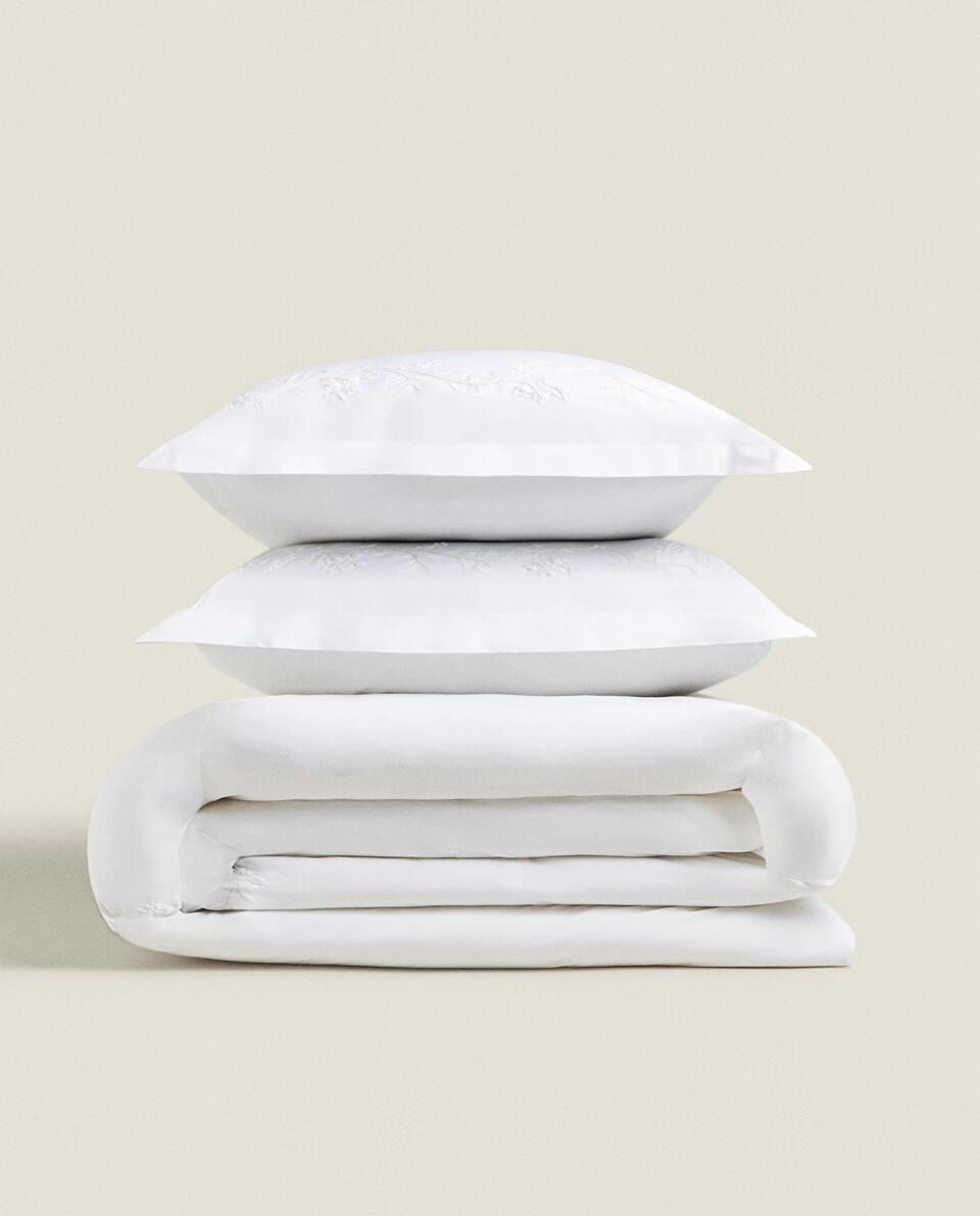 FLORAL EMBROIDERY DUVET COVER