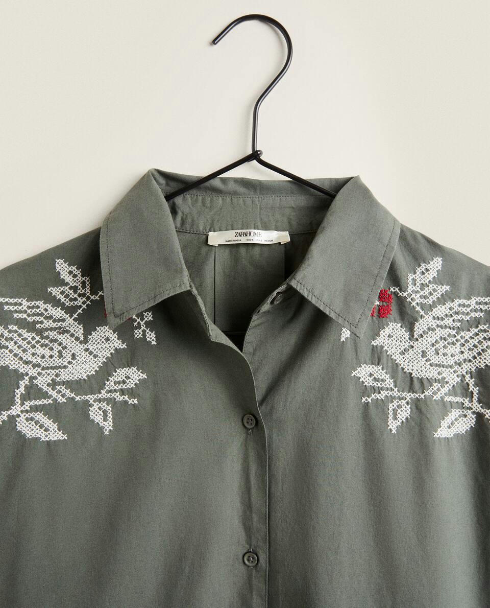 PYJAMA SHIRT WITH CHRISTMAS EMBROIDERY