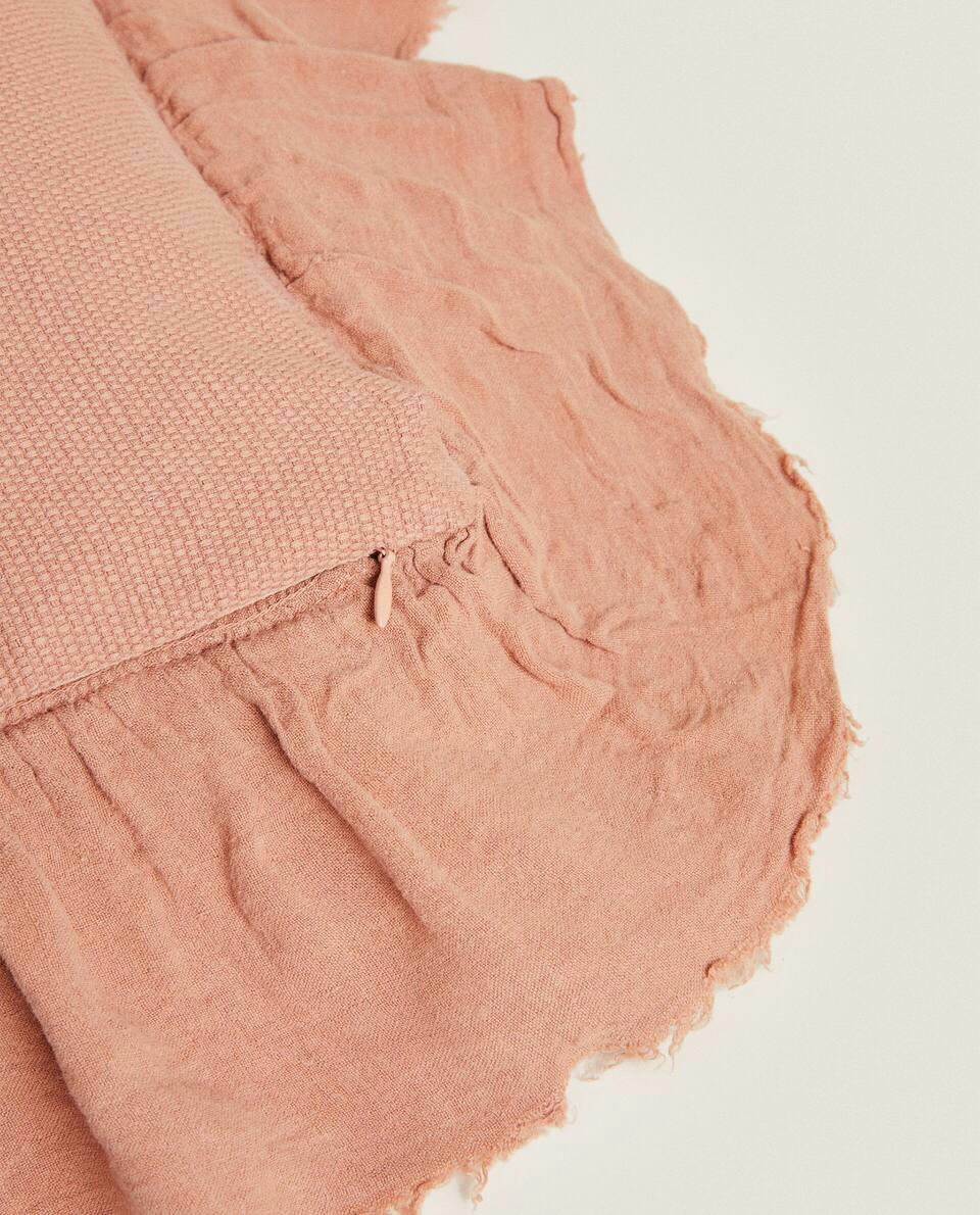 LINEN RUFFLE CUSHION COVER