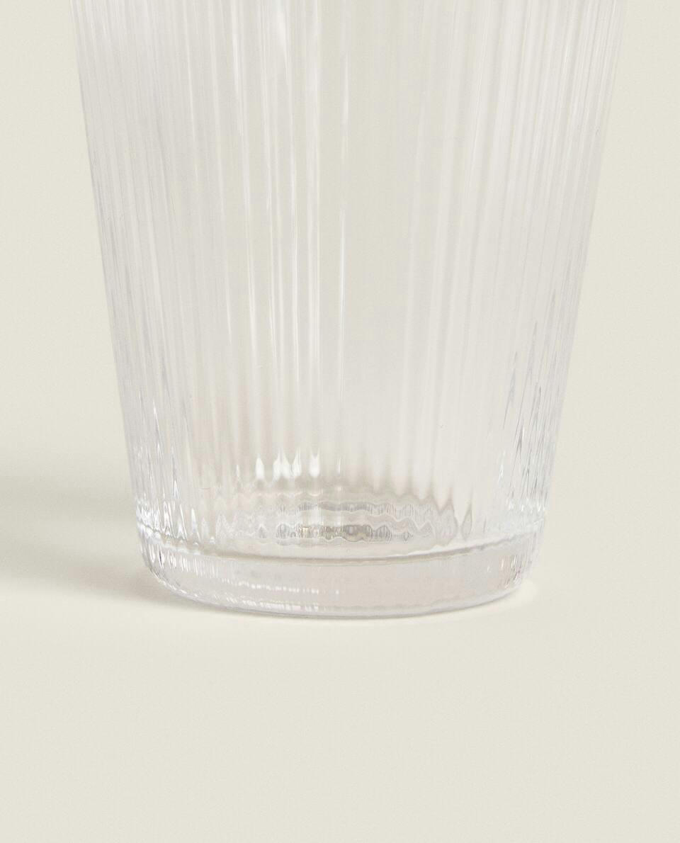 LINED DESIGN GLASS TUMBLER