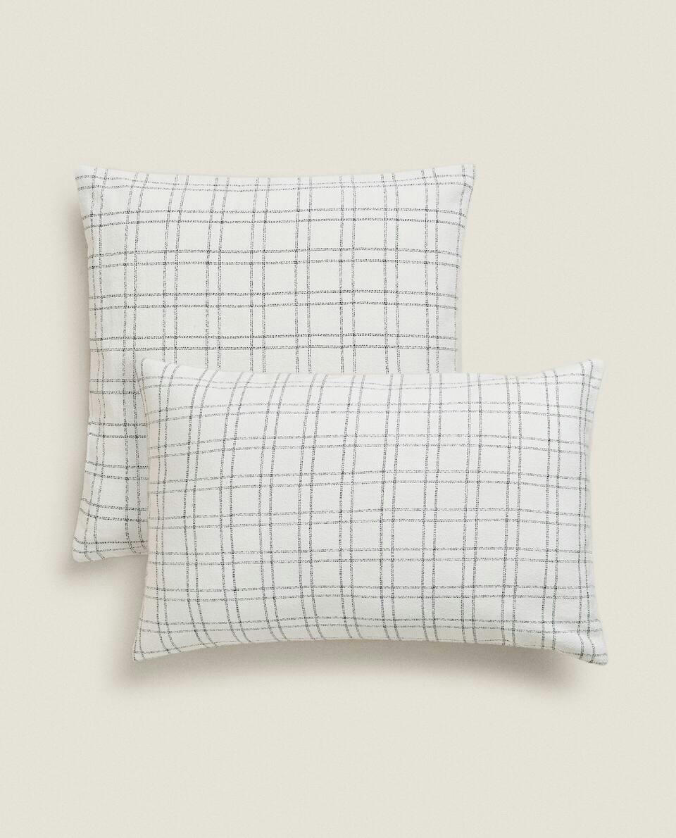 CHECK CUSHION COVER